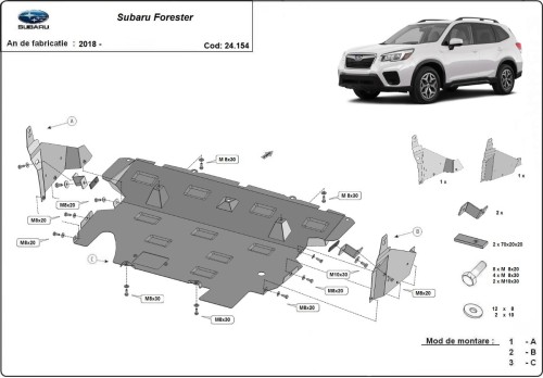 Stalowa płyta pod silnik Subaru Forester 5 (2018-2024)