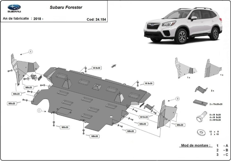 Stalowa płyta pod silnik Subaru Forester 5 (2018-2024)