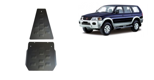 Stalowa płyta pod skrzynię biegów i reduktor Mitsubishi Pajero Sport 1 (1998-2007)
