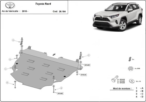 Aluminiowa płyta pod silnik Toyota RAV4 (2018-2025)