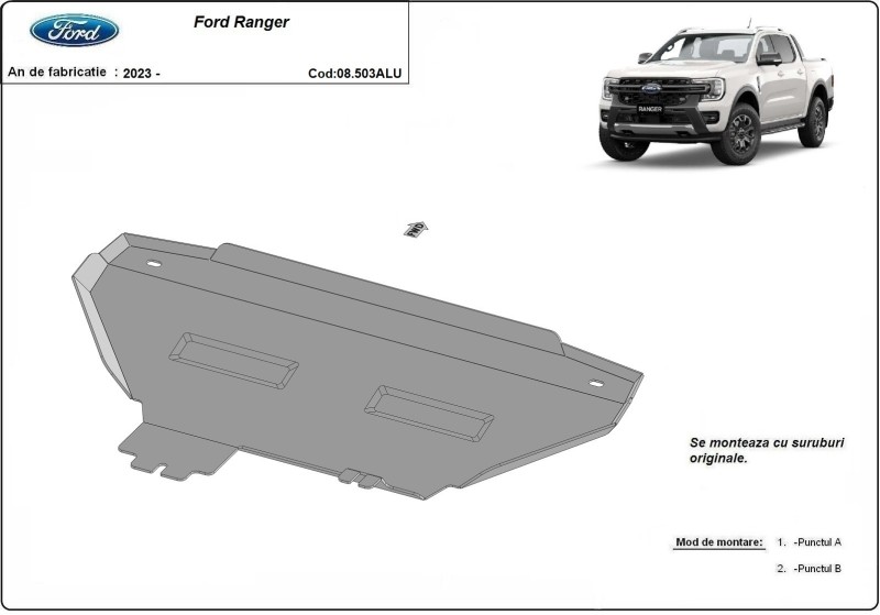 Aluminiowa płyta pod chłodnicę Ford Ranger (2023-2026)