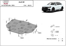 Stalowa płyta pod skrzynię biegów Audi Q8 (2018-2026)