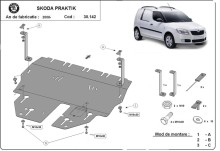 Stalowa płyta pod silnik Skoda Praktik (2006-2015)