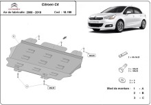 Stalowa płyta pod silnik Citroen C4 (2008-2013)