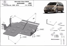 Stalowa płyta pod skrzynię biegów Mercedes Viano W639 - 4x4 - automatyczna skrzynia biegów (2003-2014)