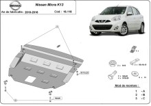 Stalowa płyta pod silnik Nissan Micra (2010-2016)