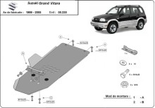 Stalowa płyta pod skrzynię biegów Suzuki Grand Vitara (1999-2005)