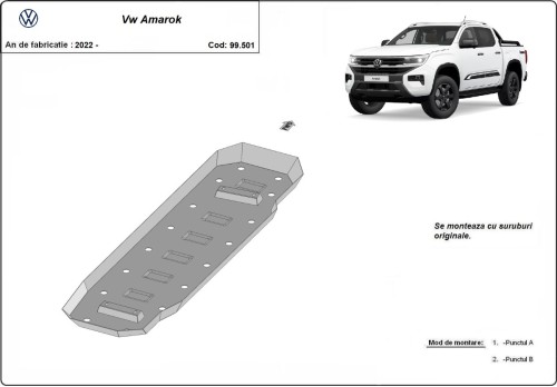 Stalowa płyta pod zbiornik paliwa Volkswagen Amarok (2022-2026)