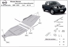 Stalowa płyta pod skrzynię biegów Nissan Navara (2005-2015)