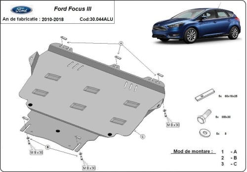 Aluminiowa płyta pod silnik Ford Focus (2010-2018) Aluminiowa płyta pod silnik Ford Focus (2010-2018)
