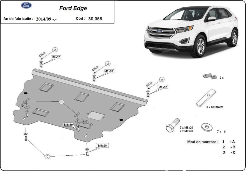 Stalowa płyta pod silnik Ford Edge (2014-2021)