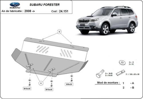 Stalowa płyta pod silnik Subaru Forester 3 (2008-2013)