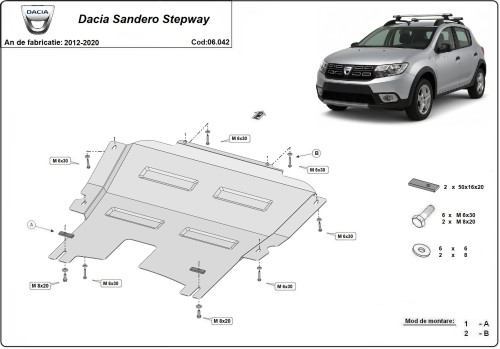 Stalowa płyta pod silnik Dacia Sandero Stepway (2012-2020)