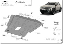 Stalowa płyta pod silnik Dacia Duster - 4x2 (2024-2026)