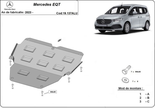 Aluminiowa płyta pod silnik Mercedes EQT (2023-2026)
