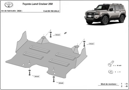 Aluminiowa płyta pod silnik Toyota Land Cruiser 250 (2024-2026)