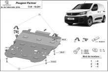 Stalowa płyta pod silnik Peugeot Partner (2018-2026)