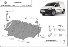 Stalowa płyta pod silnik z Webasto VW Caddy (2011-2020)