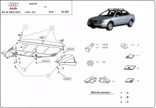 Stalowa płyta pod silnik Audi A4 B5 (1997-2000)
