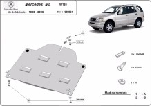 Stalowa płyta pod dyferencjał Mercedes ML W163 (1998-2005)