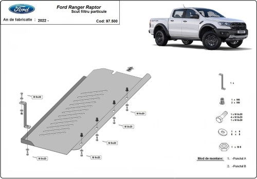 Stalowa płyta pod DPF Ford Ranger Raptor (2020-2023)