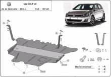 Stalowa płyta pod silnik VW Golf 7 - reczna skrzynia biegow (2012-2020)