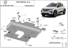 Aluminiowa płyta pod silnik Dacia Spring (2021-2026)