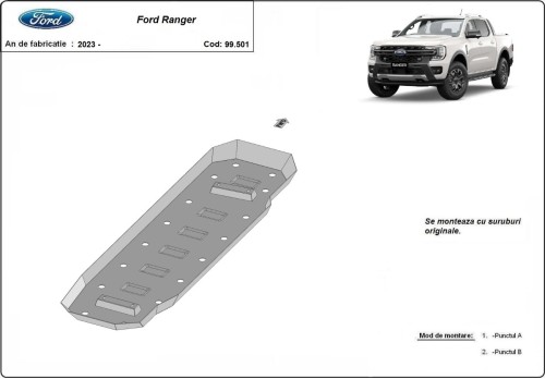 Stalowa płyta pod zbiornik paliwa Ford Ranger (2023-2026)