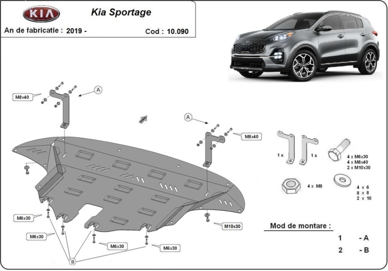 Stalowa płyta pod silnik Kia Sportage (2019-2021)