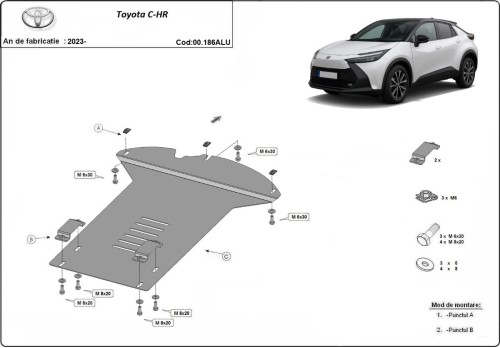 Aluminiowa płyta pod katalizator do Toyota C-HR (2023-2026)