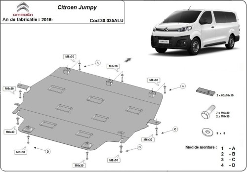 Aluminiowa płyta pod silnik Citroen Jumpy (2016-2026) Aluminiowa płyta pod silnik Citroen Jumpy (2016-2026)