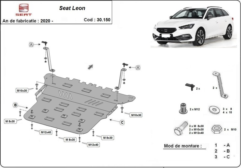 Stalowa płyta pod silnik Seat Leon (2020-2026)