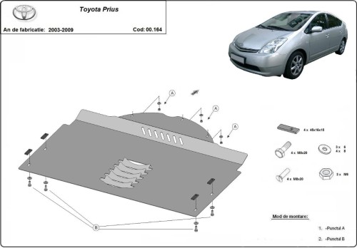 Stalowa płyta pod katalizator Toyota Prius (2003-2009)