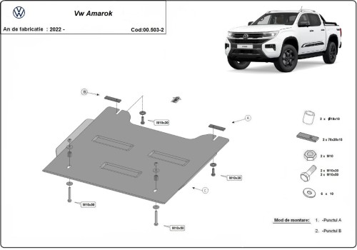 Stalowa płyta pod reduktor Volkswagen Amarok (2022-2026)