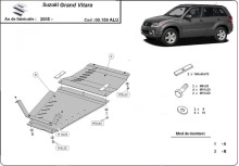 Aluminiowa płyta pod skrzynię biegów i reduktor Suzuki Grand Vitara 2 (2005-2019)