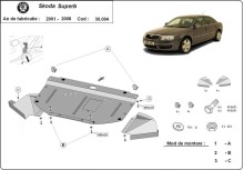 Stalowa płyta pod silnik Skoda Superb - 1,8 1,9 2,0 TDI (2001-2008)