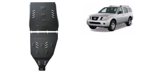 Stalowa płyta pod skrzynię biegów i reduktor Nissan Pathfinder (2005-2015)