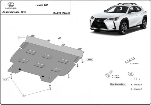 Aluminiowa płyta pod silnik Lexus UX (2019-2026)