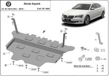 Stalowa płyta pod silnik Skoda Superb - automatyczna skrzynia biegów (2015-2024)