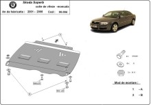 Stalowa płyta pod manualną skrzynię biegów Skoda Superb (2001-2008)