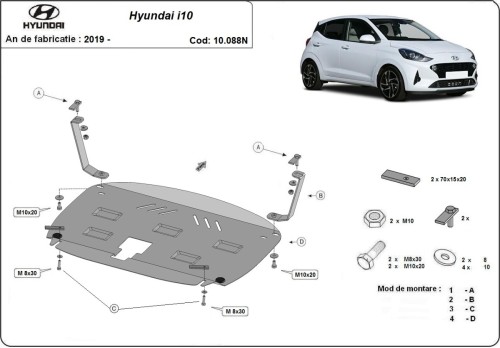 Stalowa płyta pod silnik Hyundai i10 (2019-2026)