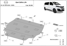 Stalowa płyta pod silnik Opel Zafira Life (2019-2026)