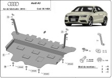 Stalowa płyta pod silnik Audi A3 (8V) - automatyczna skrzynia biegów (2012-2020)