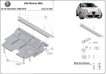 Stalowa płyta pod silnik Alfa Romeo Mito (2008-2018)