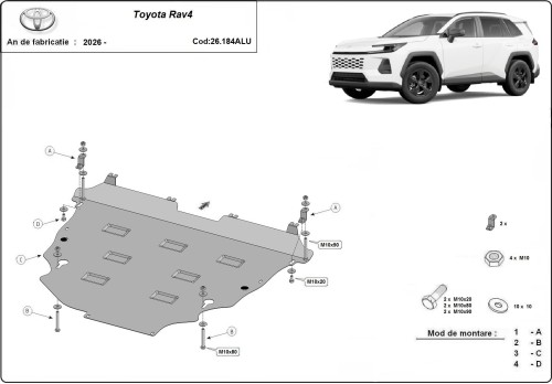 Aluminiowa płyta pod silnik Toyota RAV4 (2026-2026)